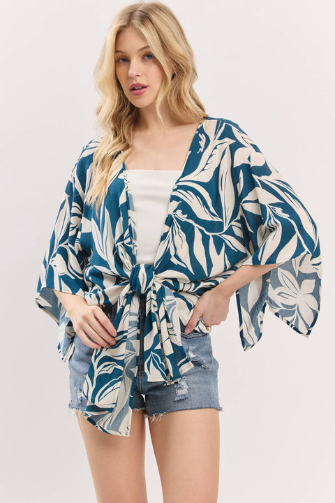 Kimono Blue/Cream Cardigan -