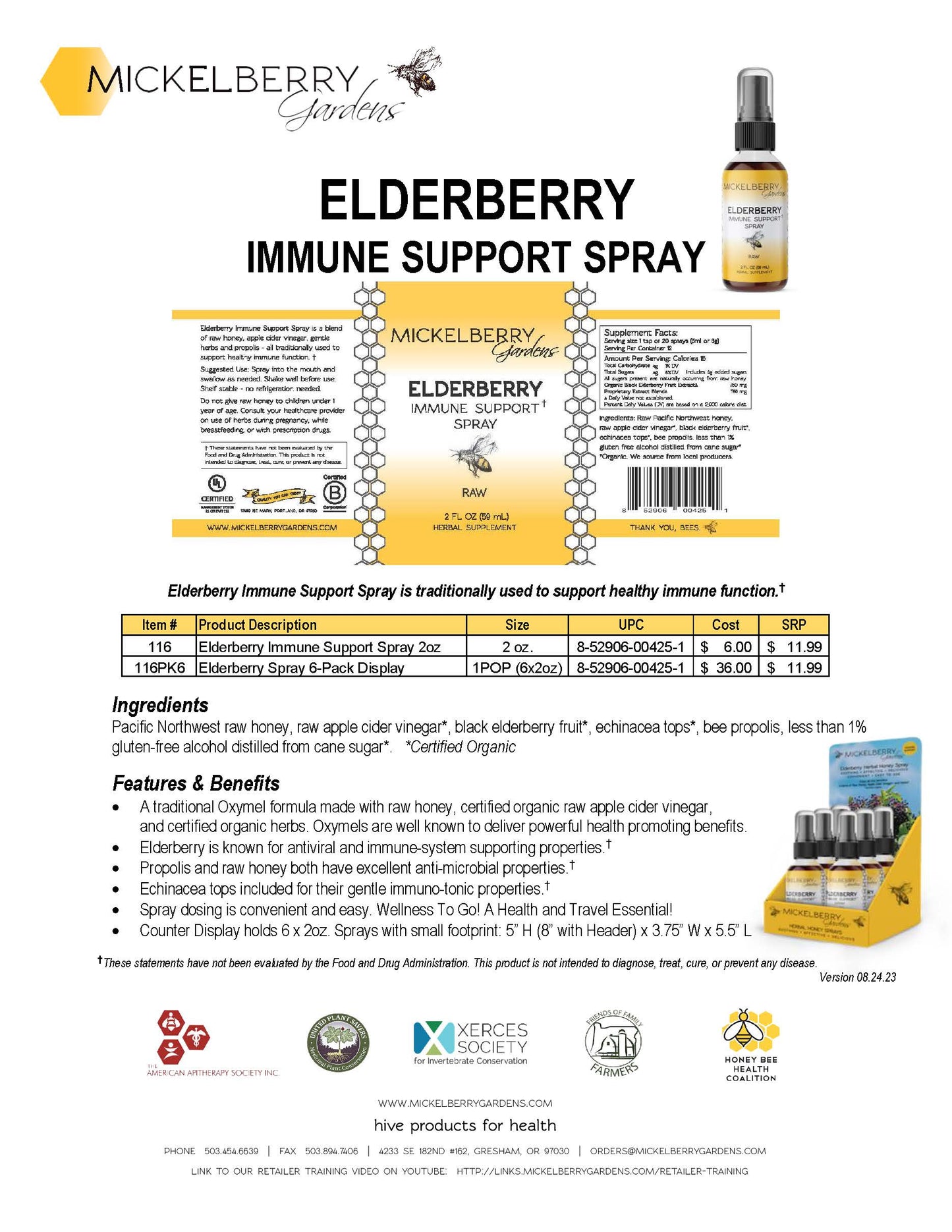 Mickelberry Herbal honey throat Spray