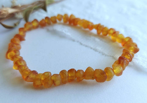 Raw Honey Baltic Amber Adult Stretch Bracelet ♥️ w Tag & COA