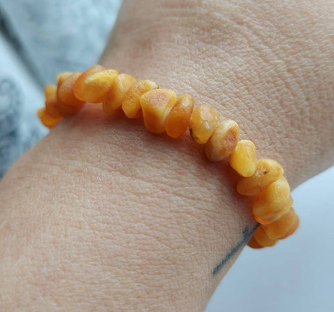 Raw Butter Baltic Amber Adult Stretch Bracelet ♥️ Tag & COA