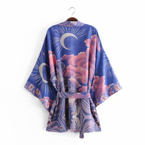 Boho Luna Floral Print Kimono Robe