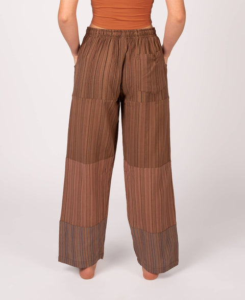 Patchwork Pants - Brown